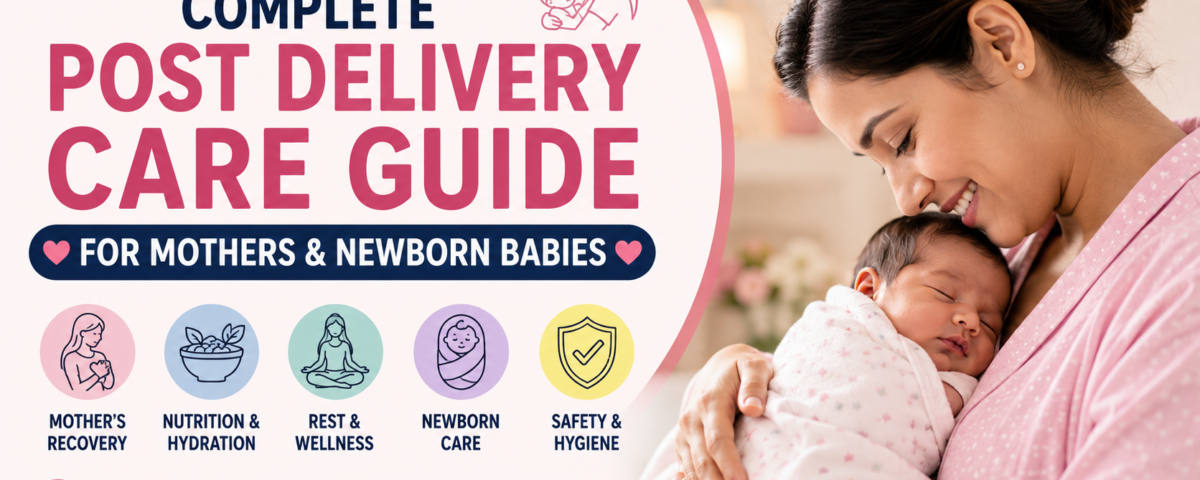 Complete post delivery care guide for mothers and newborn babies with essential recovery and newborn care tips.